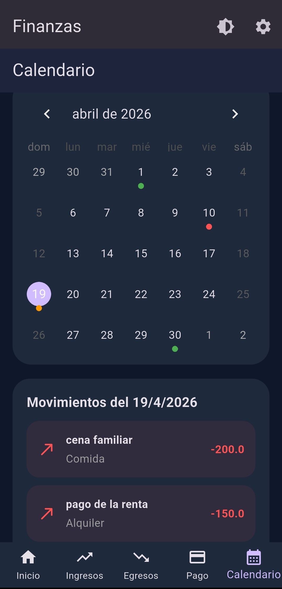 Calendario financiero